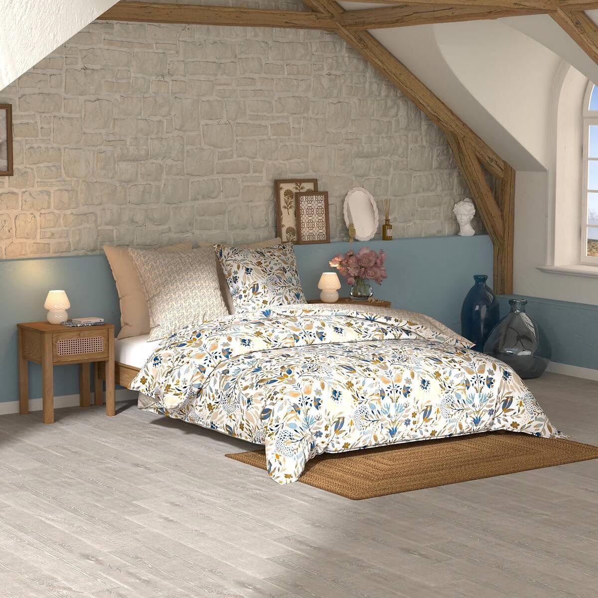 Parure de lit 260x240 multicolore Kilda avec housse de couette et taies d'oreiller