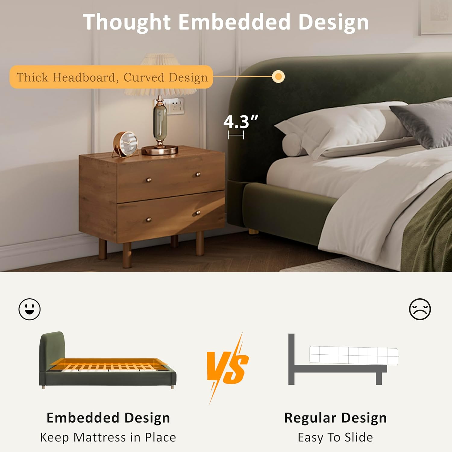 Assembly step showing wooden slats being placed onto the bed frame of the Merax platform bed.