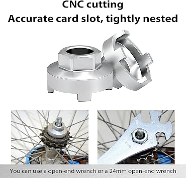 Freewheel Remover Tool BMX 4 Notch, Professional Multi-Function Tool for Single-Speed Bike Hub Installation, Removal, and Maintenance