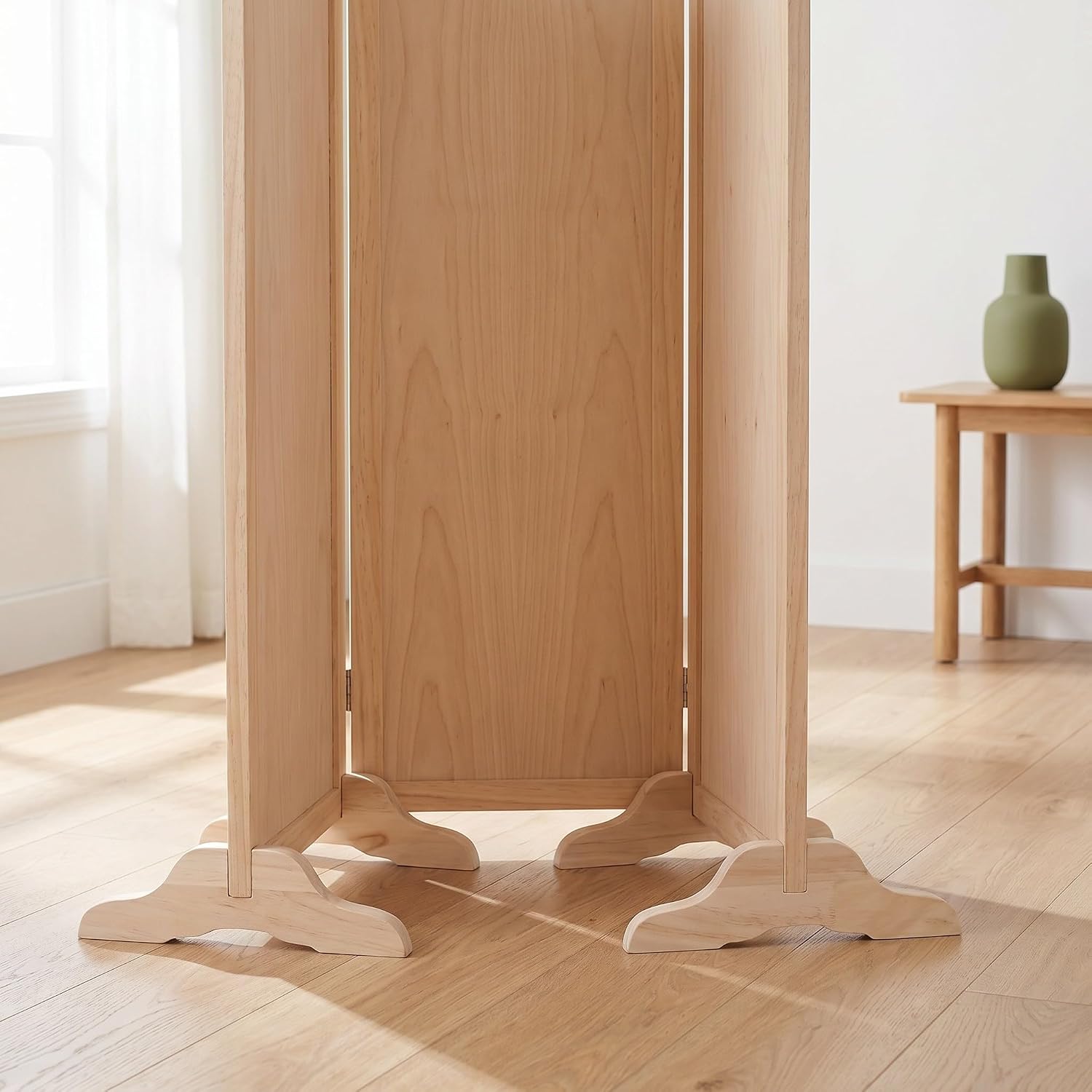 4pcs Room Divider Stand Feet with 4x2cm Slot, Wooden Privacy Screen Holder Bases for Easy Installation and Versatile Compatibility in Professional Environments and Small Apartments
