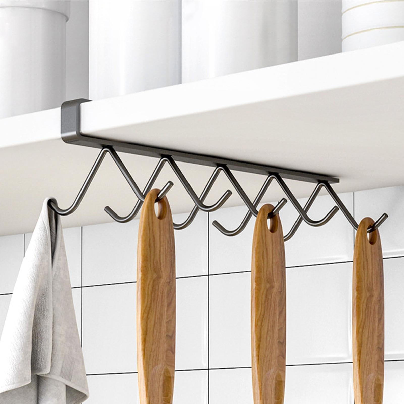 Opbergrek voor Bekers Boomvorm hout koffie thee beker houder opslag rack stand huis keuken cup hangende display drinkhouder met 6 haken Mokhouders/Koffiemokhouder