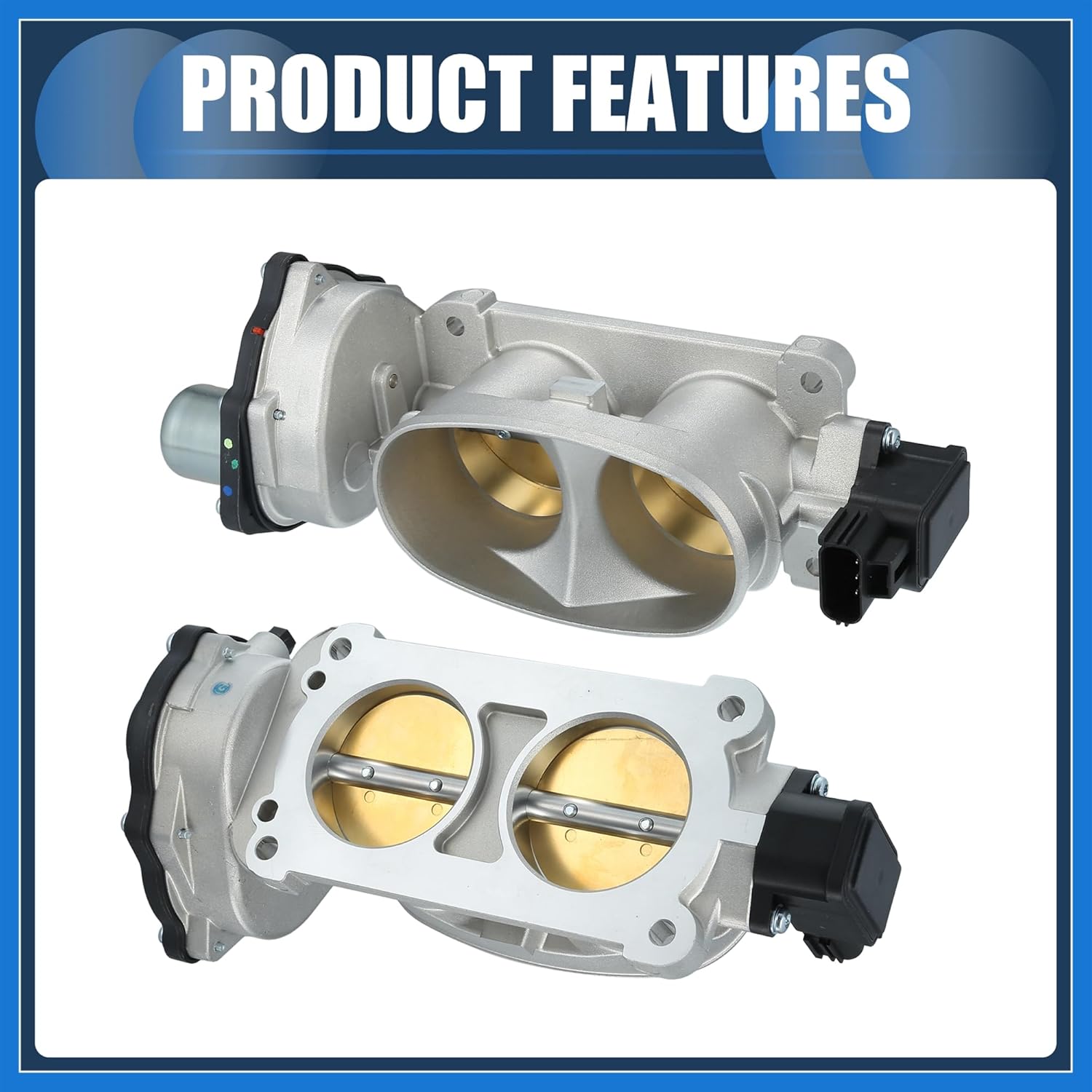 Throttle Body Assembly, 55mm Throttle Body Actuator for Ford for Mustang 4.6L V8 - Gas 2005-2010 Aluminum Alloy Silver Tone, 1 Pcs Auto Accessories