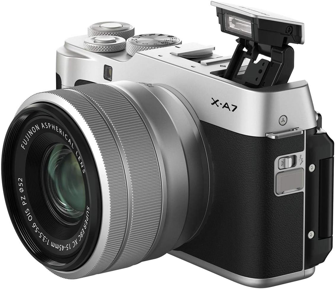Fujifilm X-A7 Mirrorless Digital Camera w/XC15-45mm F3.5-5.6 OIS PZ Lens, Silver