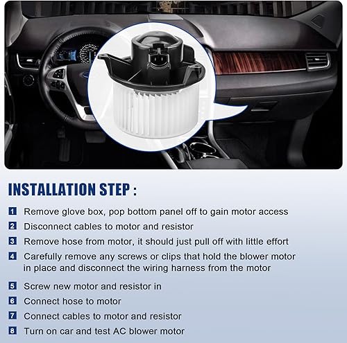 Miniatura 7 de Reemplazo del ventilador del motor del ventilador de CA para Ford F150 2004-2008, Ford Expedition 2003-2006, Lincoln Navigator 2003-2006, Lincoln