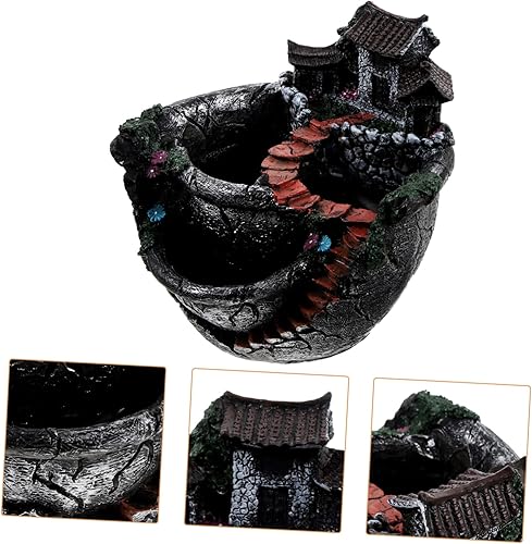 Miniatura 5 de GANAZONO Arreglos florales de imitación, pequeñas plantas suculentas vivas para interiores, caja de plantas novedosas, maceta de jardín de hadas,