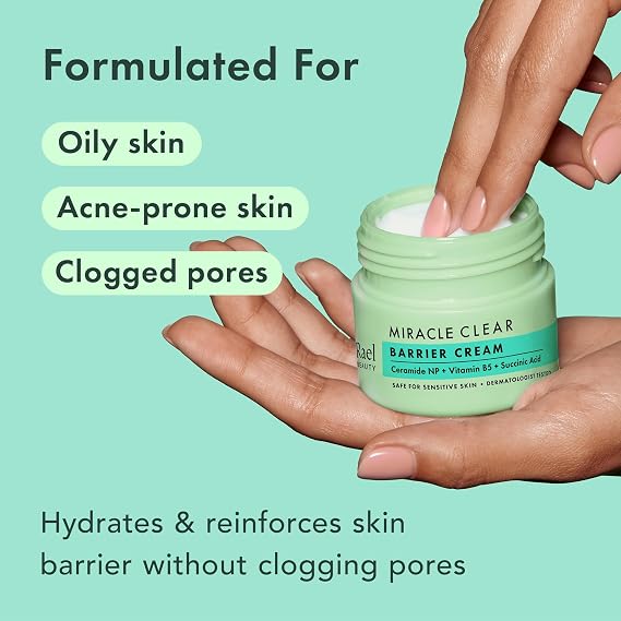 Rael Korean Skin Care - Face Moisturizer, Miracle Clear Barrier Cream (1.8 oz), Blackhead Remover, Pore Control Clay Mask (3.4 fl. oz), Face Wash, Exfoliating Cleanser (5.1 fl. oz)