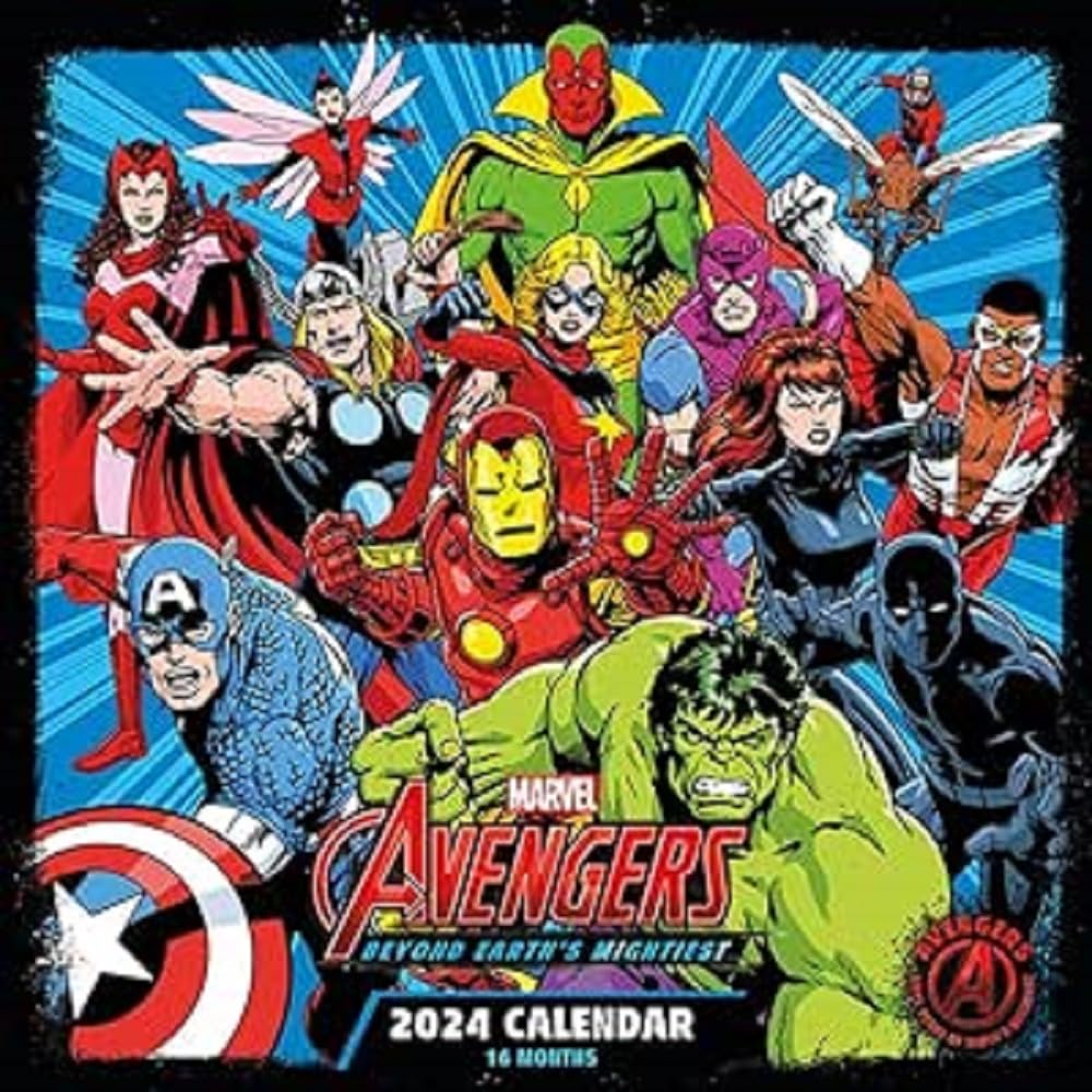 Marvel Avengers Calendar 2024 Month to a View Planner 30cm x 30cm