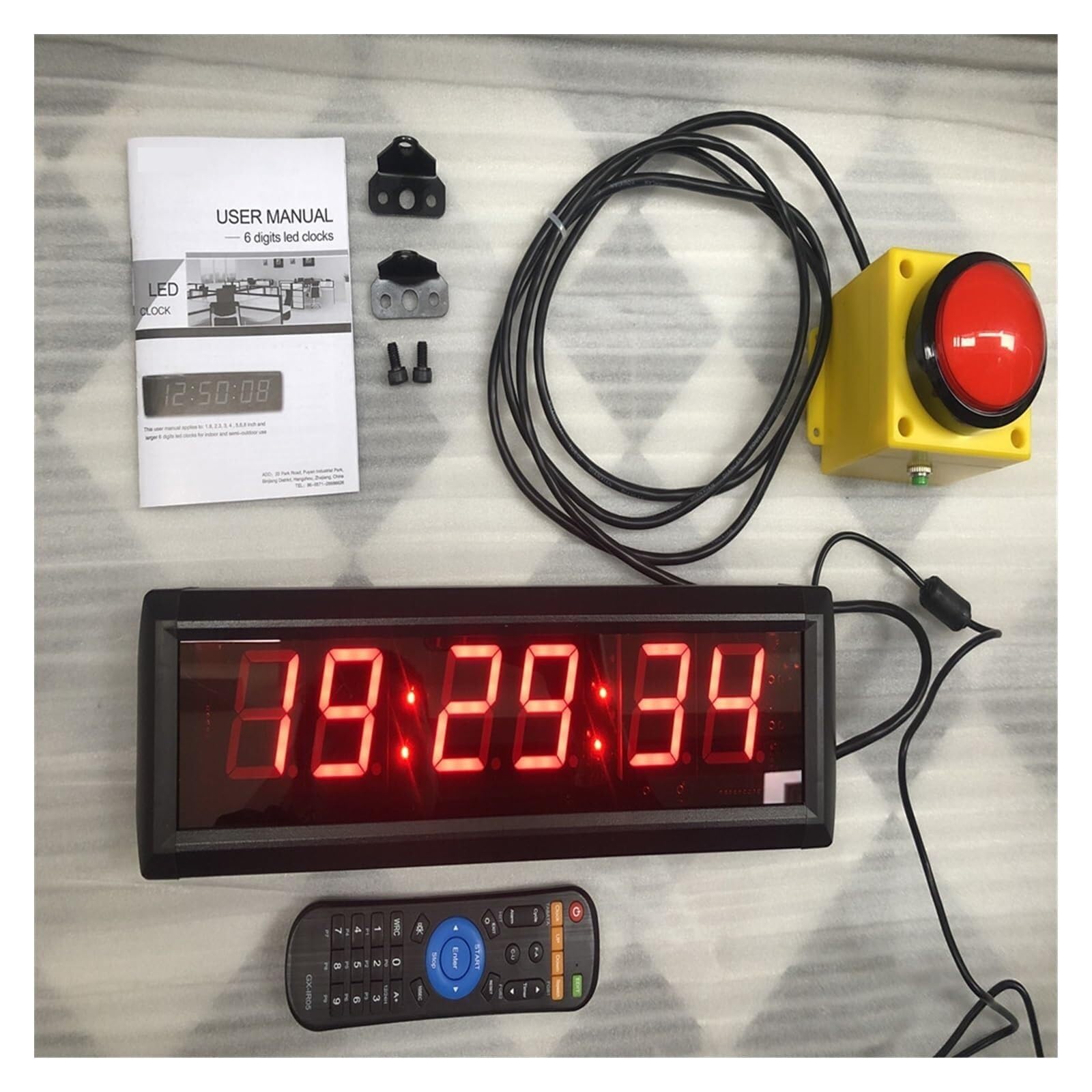 Timer Sport, Sports Tamer 34 Cm LED Compte À Rebours Chronomètre, Câble De 2 M avec Bouton Réinitialisation, Télécommande École Rush Réponse Intervalle Minuterie Jeu