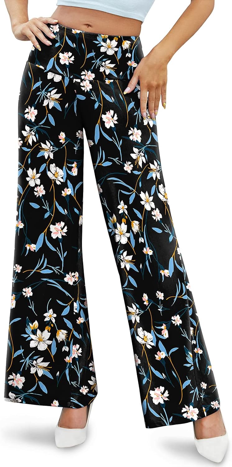  Palazzo Pants for Women Wide Leg Flowy Pants Casual Comfy High Waist Summer Pants thumbnail