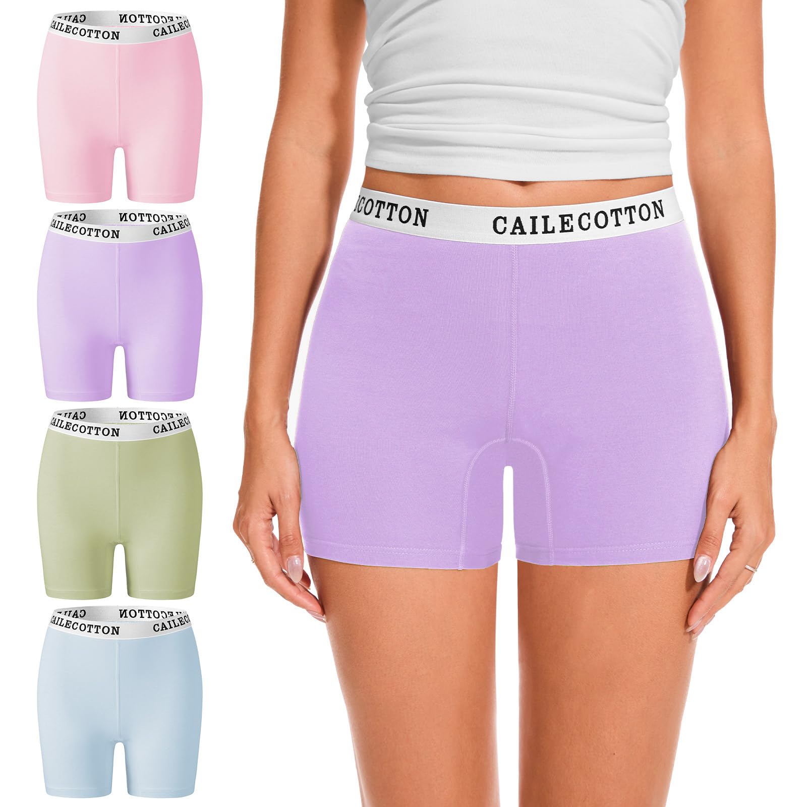CAILECOTTON Womens Underwear Cotton Boxer Briefs