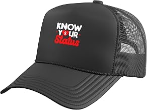Know Your Status HIV AIDS Awareness Red Ribbon Disability Trucker Hat with Adjustable Mesh Back