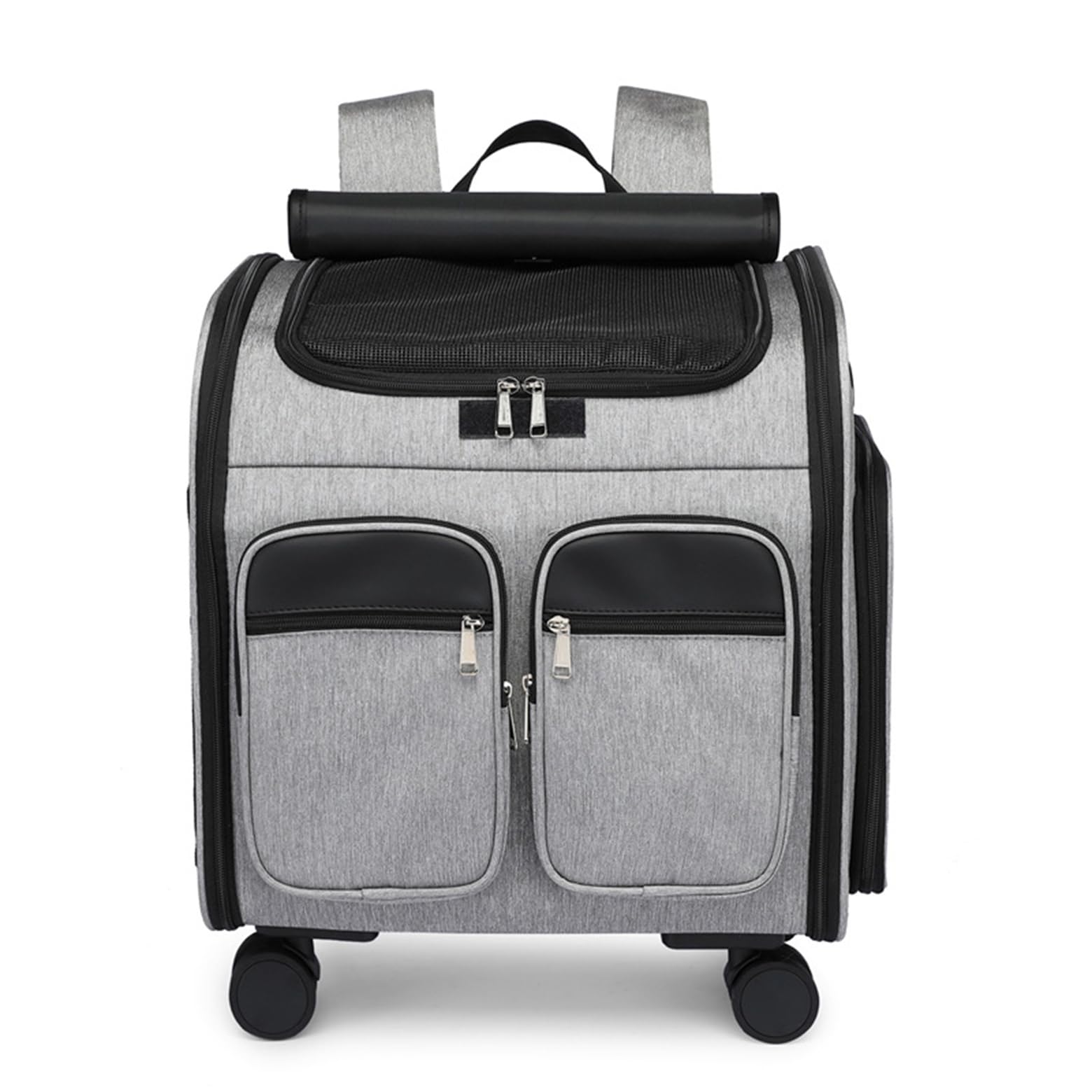 Mochila transportadora para Mascotas,transportador de Viaje, Asiento de Coche para Perros,Gatos,Cachorros,Gatos,Mochila extraíble con Cambio de Rodillo,Ventana de ventilación (PE02#-Grau)