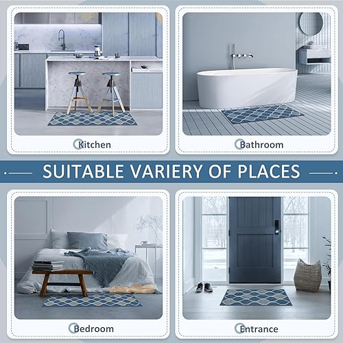 Miniatura 7 de Villsure Alfombras y tapetes de cocina, antideslizante, absorbente, resistente a la suciedad, tapete cómodo de pie, hecho de 100% polipropileno,
