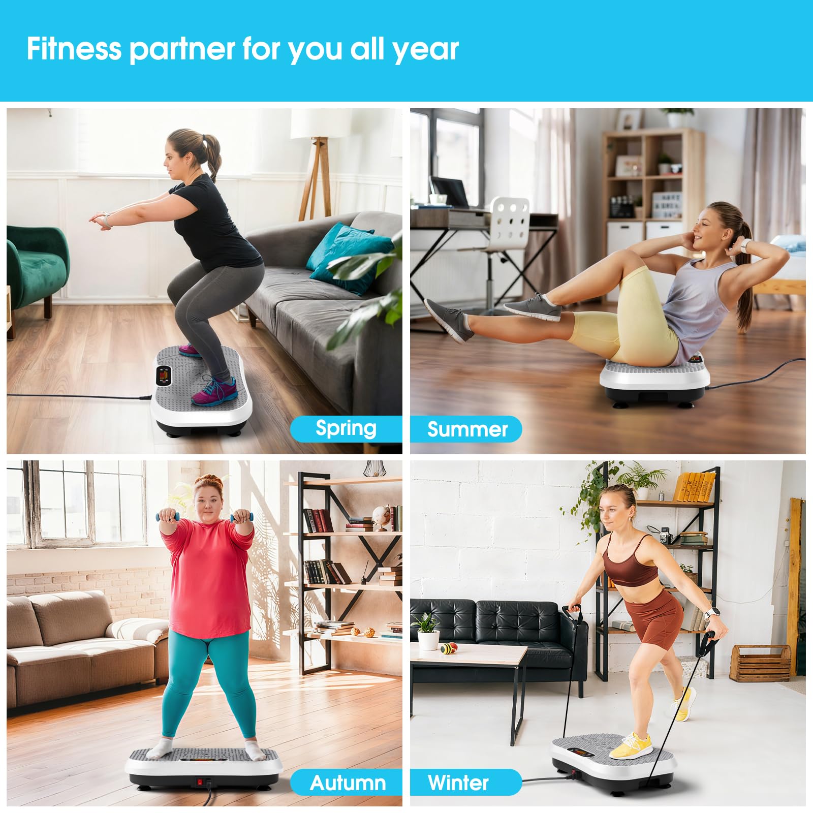 SoftGym Power - Piastra vibrante per il drenaggio linfatico per perdere peso, capacità 136-181,4 kg, piattaforma vibrante per allenamento completo di tutto il corpo, piastra vibrante per fitness a