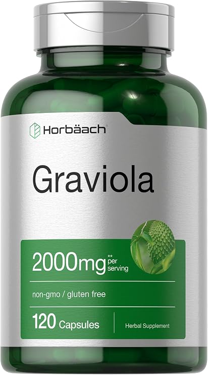 Horbaach Graviola Capsules | 120 Count | Soursop (Annona Muricata) | Non-GMO & Gluten Free Supplement