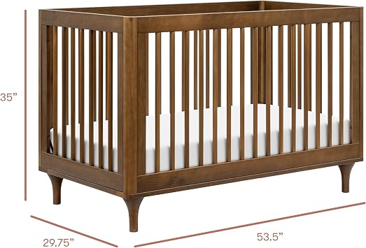 Babyletto Lolly 3-in-1 Convertible Baby Crib, Natural Walnut