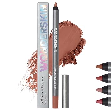 Wonderskin 360 Contour Lip liner (Saddle), Long lasting and Waterproof with Lip Rehab Serum Oil (Clear) for Hydrating and Moisturizing Lips