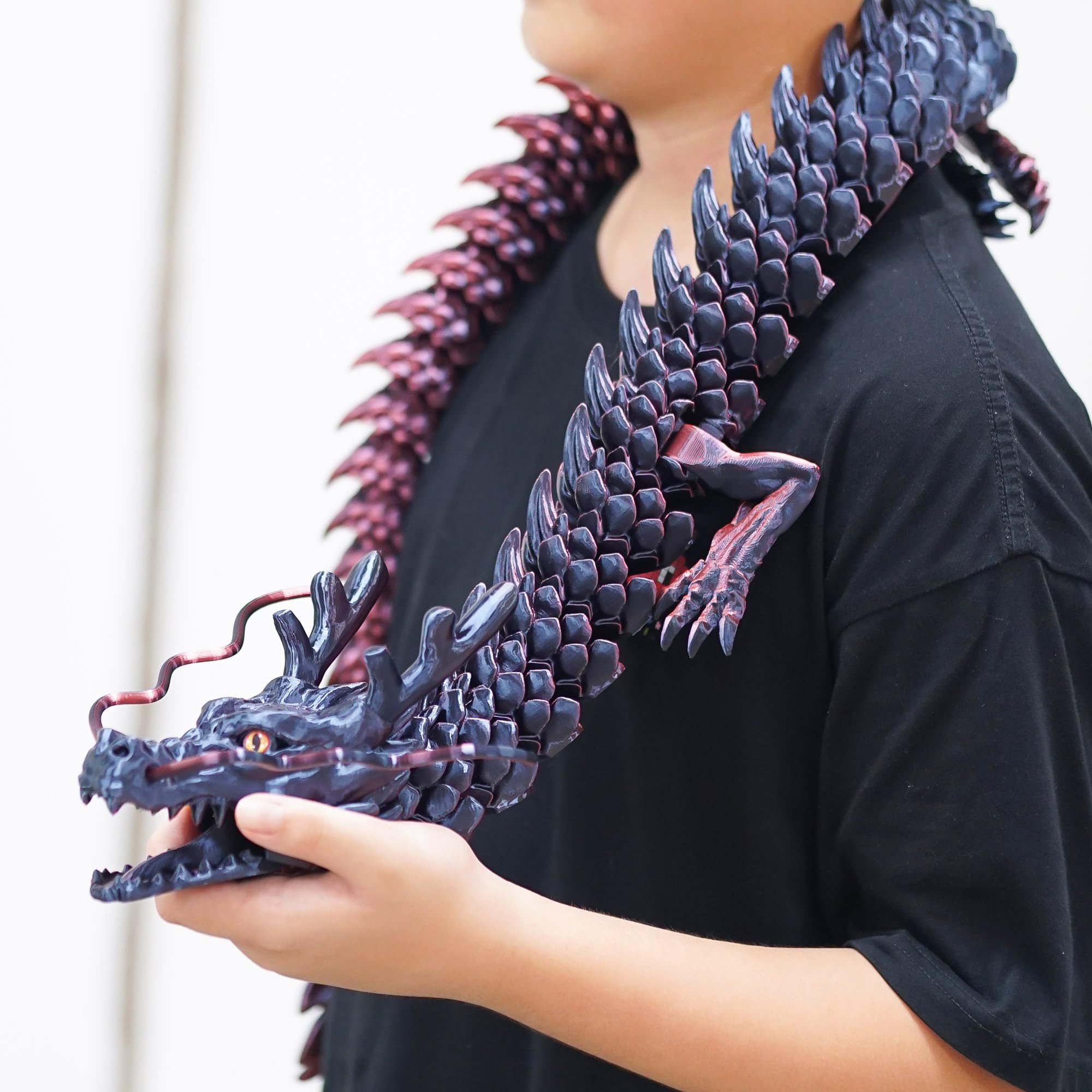 47.5inch Super Large 3D Printed Dragon,Flexible Joint Animal Figurines, Cool Stuff Fun Gift,Home Office Decor,Creative Gifts(colorfulA)
