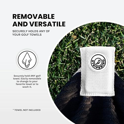 Miniatura 4 de Clip magnético para cualquier toalla de golf (blanco) - Imán de la más alta resistencia - Acceso fácil a la toalla de golf mientras juegas - Se fija