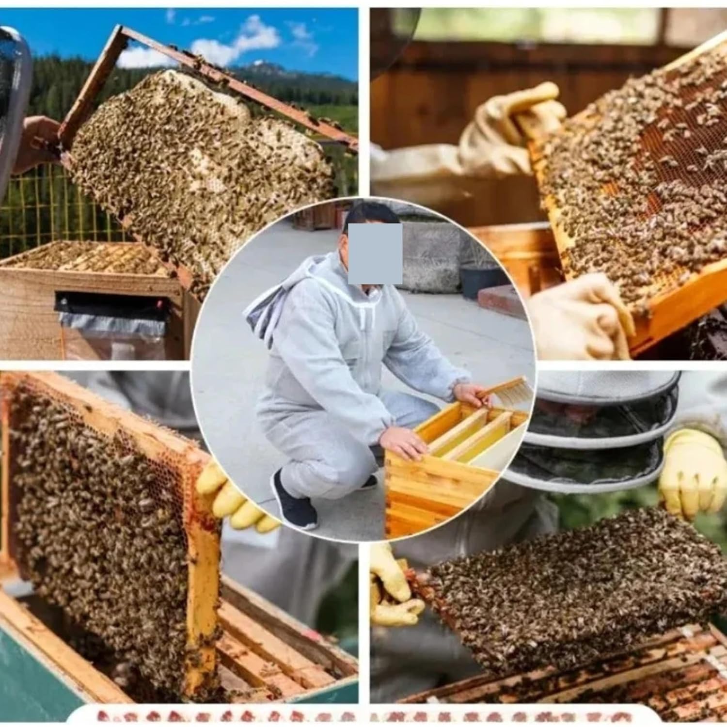 Beekeeping, Beekeeping Suit, Made of 3D Breathable Cotton Fabric, Full-Body Protective Clothing,for Beekeepers(Gray_XXL)