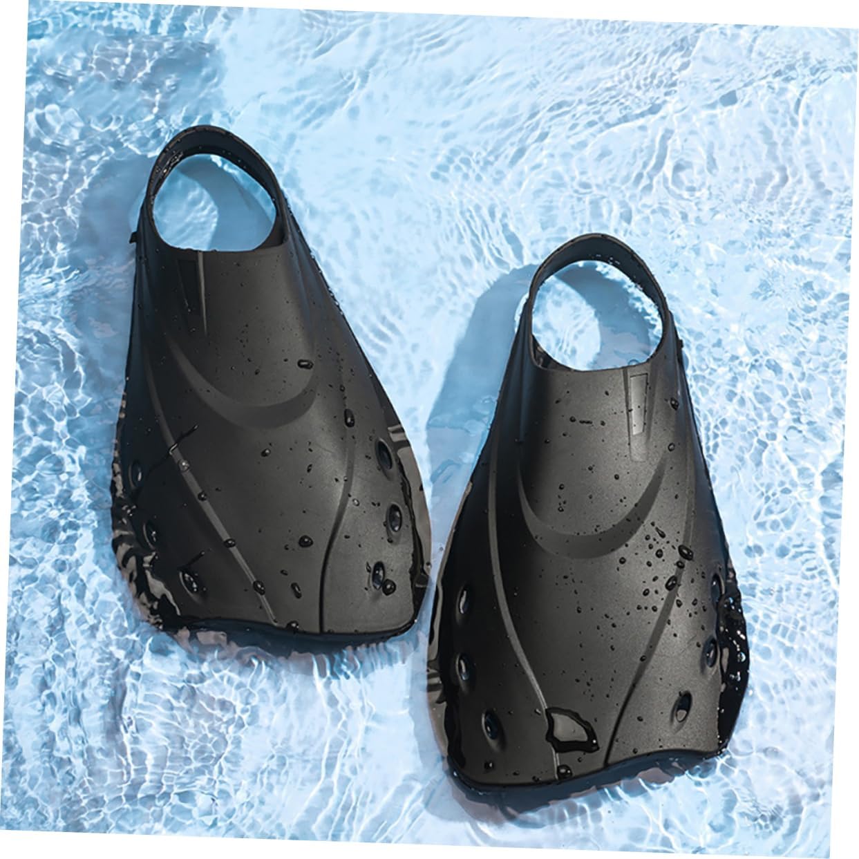 Adjustable Adult Swimming Flippers for Training Lightweight Short Diving Fins Comfortable Orthopedic Compact Portable for Travel and Lap Swimming