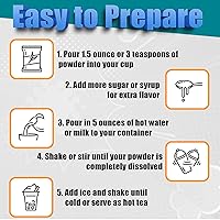 Vista 6 de Fusion Select Bebida en polvo 3 en 1 con sabor a té de leche Boba de 2.2 libras con crema y azúcar, bebida premezclada instantánea para mezclas