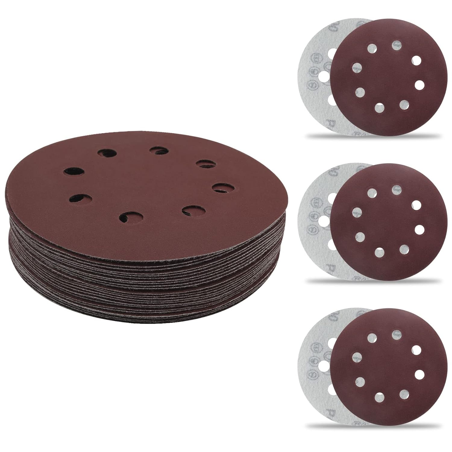 25PCS 5 Inch Sanding Discs Hook and Loop 400 Grit Sanding Pads, 8 Hole Orbit Sander Pads Round Sandpaper Discs for Random Orbital Sander
