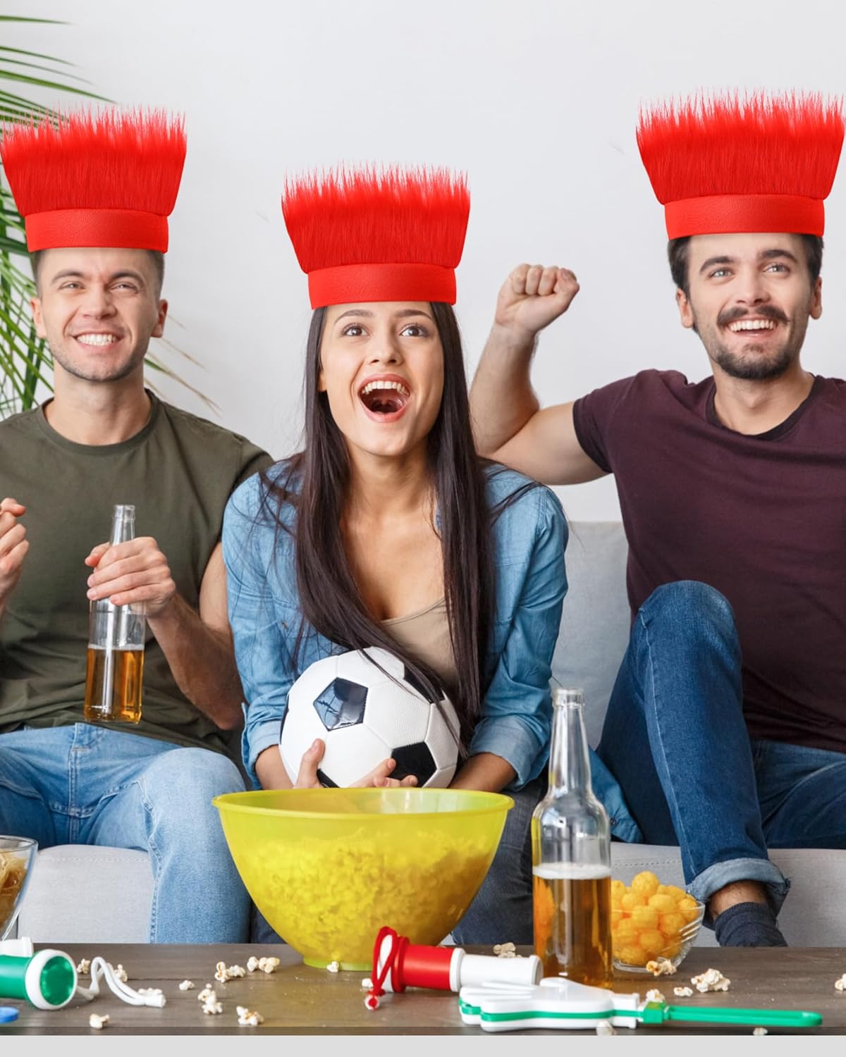 Taiyin 12 PCS Hairy Costume Headband Halloween Fuzzy Costume Crazy Hair Accessory for Sport Spirit Cosplay Party - Image 6