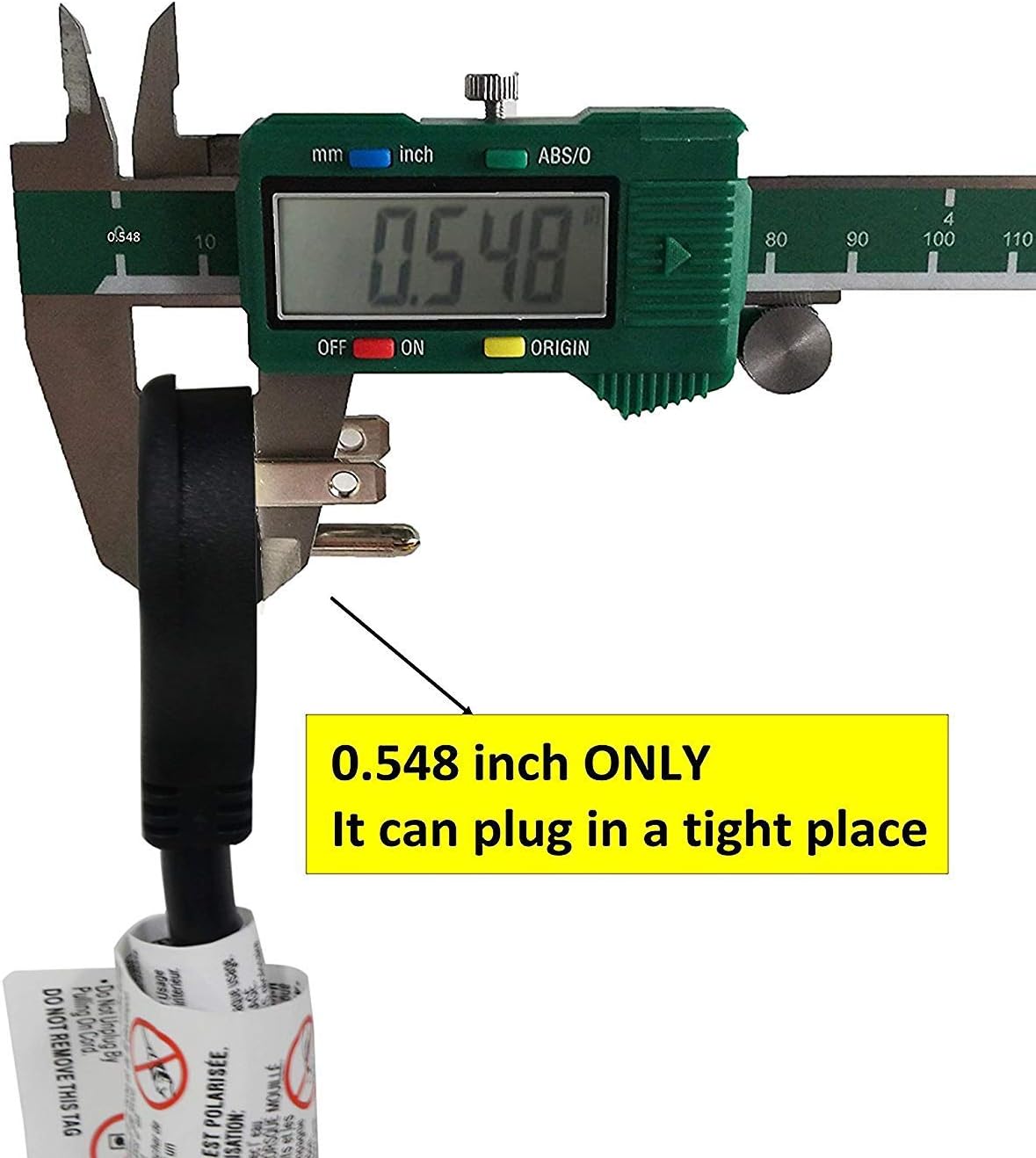 FIRMERST 6 Feet 1875W 15A Low Profile Flat Plug Extension Cord 14 AWG Black UL Listed - - 