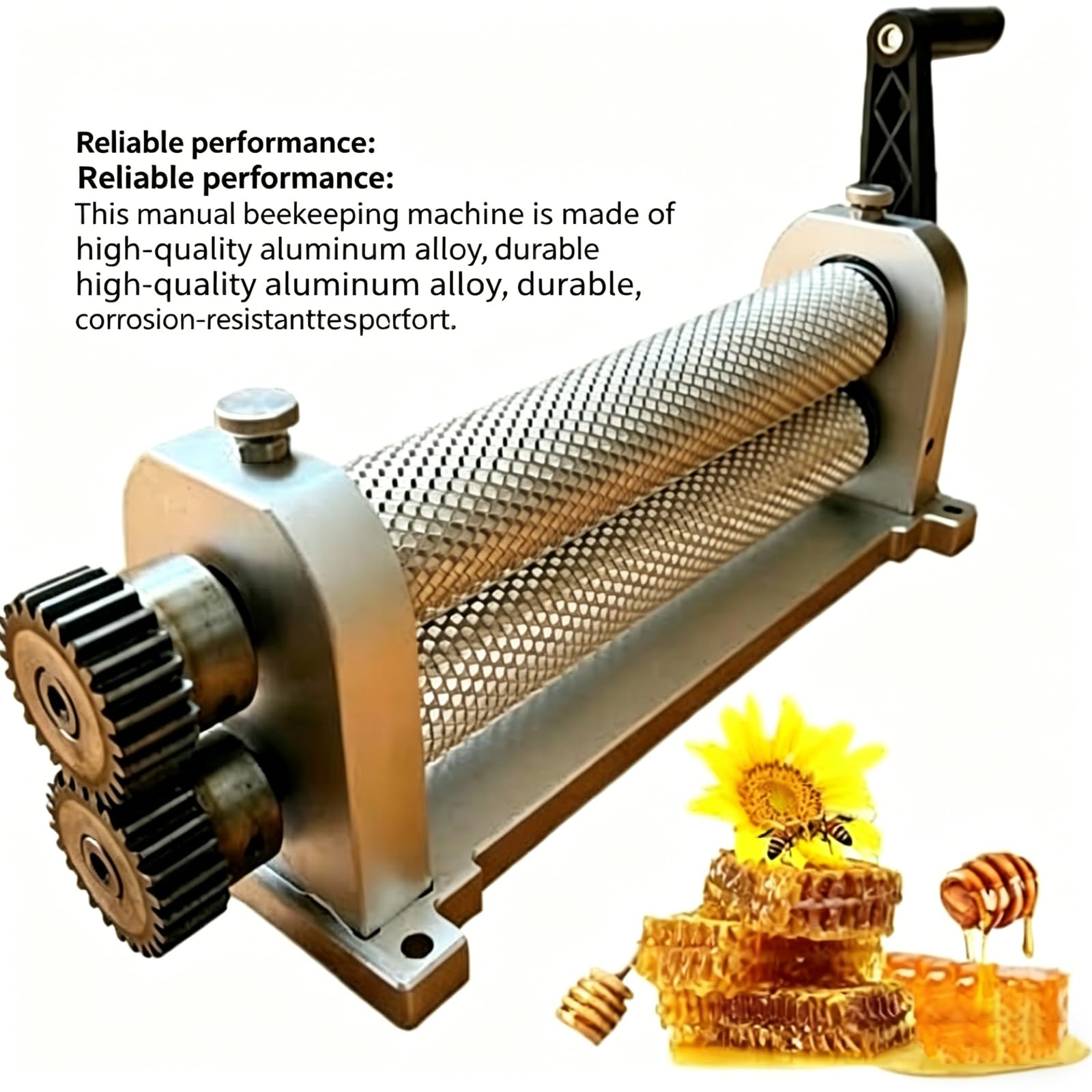 Bienenwachs-Pressmaschine – Manuelle 280 mm Aluminium-Legierungsrolle, Zellgrößen 4,9/5,1/5,4 mm, Imkerausrüstung für Waben