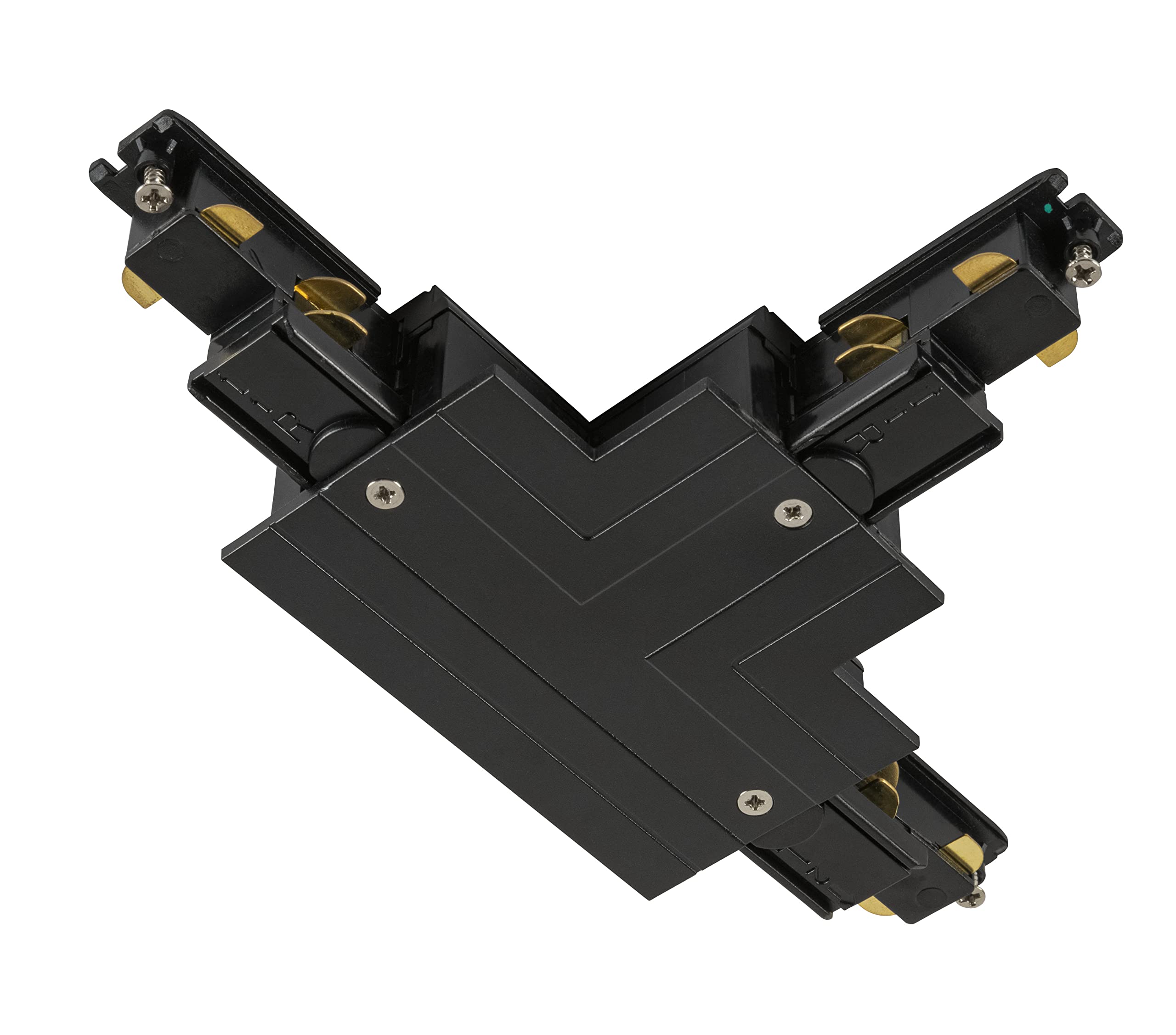 Connecteur en T pour système S-TRACK 3 phases noir terre droite dimmable