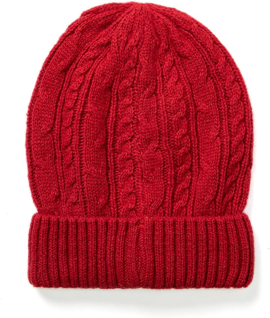 Villand 3 in 1 Womens Wool Hat Gloves & Scarf Winter Set, 3 Piece Cable Knitted Beanie Hat for Women with Gift Box