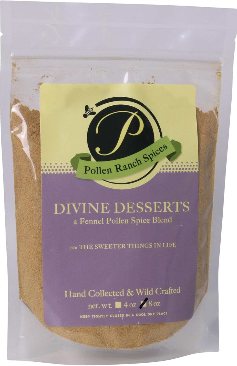 Pollen Ranch Divine Desserts Seasoning Fennel Pollen Spice Blend - Seasoning Blend, Resealable Pouch, 8 Oz