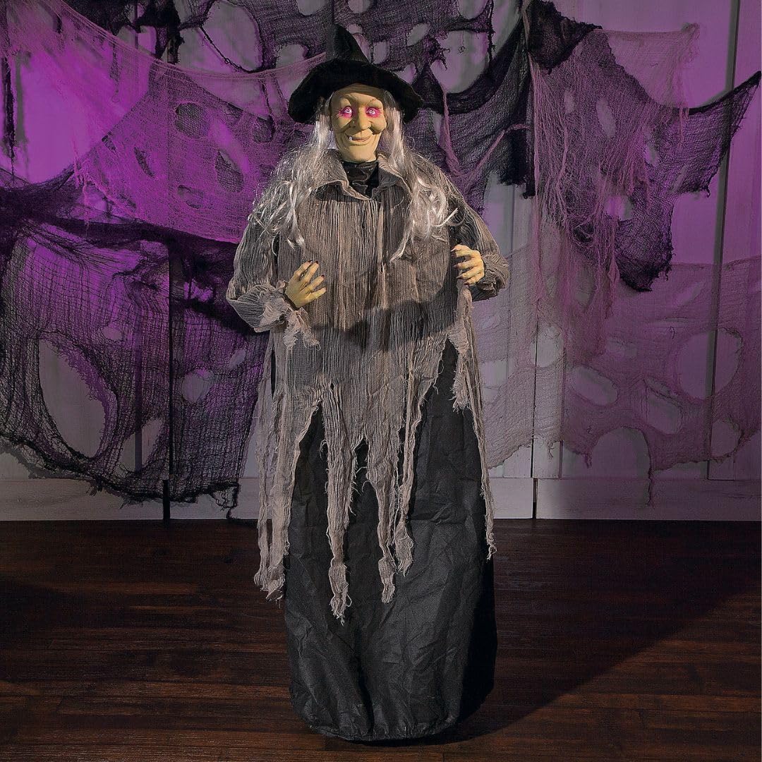 Fun Express Floating Witch, 5 Feet Tall - Moves Around The Room - Indoor or Outdoor Animated Halloween Decoration