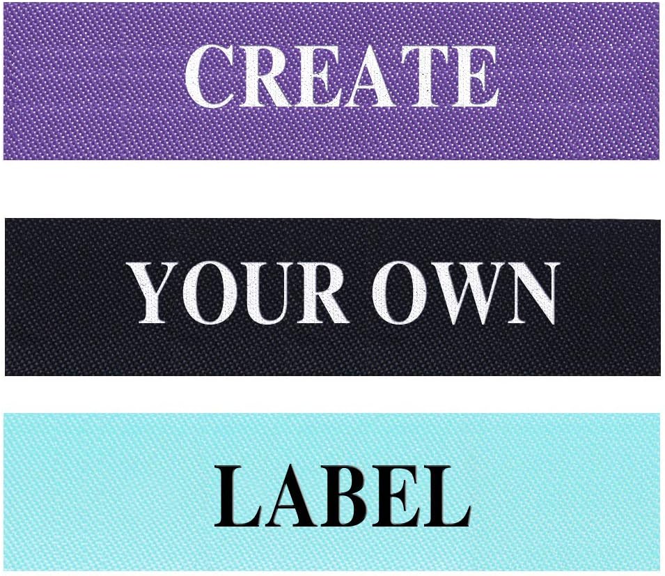 Wunderlabel Personalized Custom Customize Standard Woven Iron on Label Crafting Fashion Ribbon Ribbons Tag Clothing Sewing Sew Clothes Garment Fabric Material Embroidered Labels Tags, 100 Labels