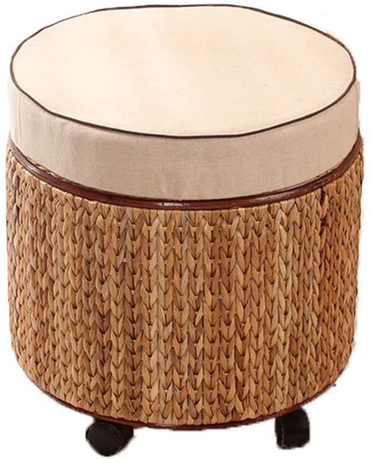 Repose-pieds tissage et pouf de rangement ottoman multifonction pour salon