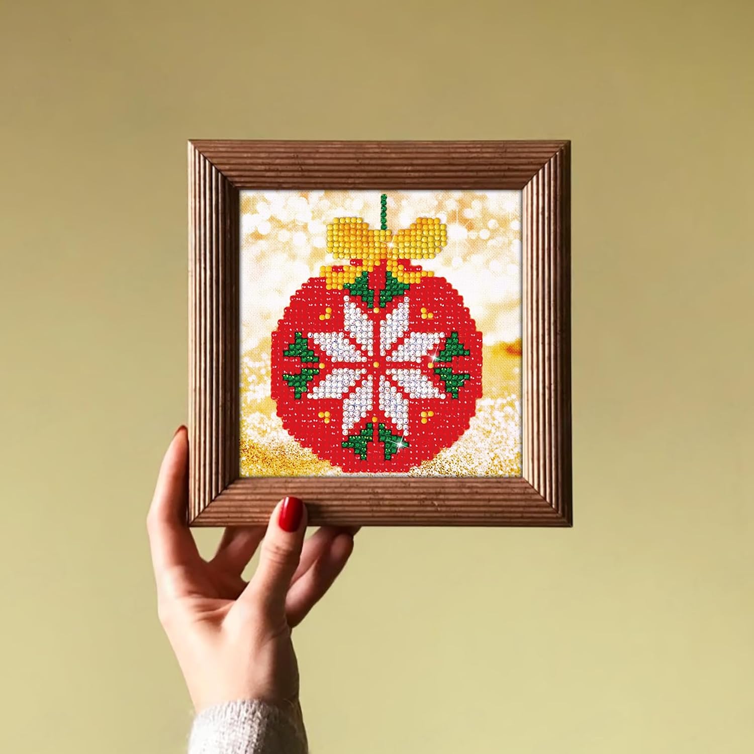 DIAMOND DOTZ Red Bauble Ornament Diamond Painting Kits for Adults - Diamond Art Kits a Relaxing Creative Craft Kit with Dotz Gems 5.3"x5.3"