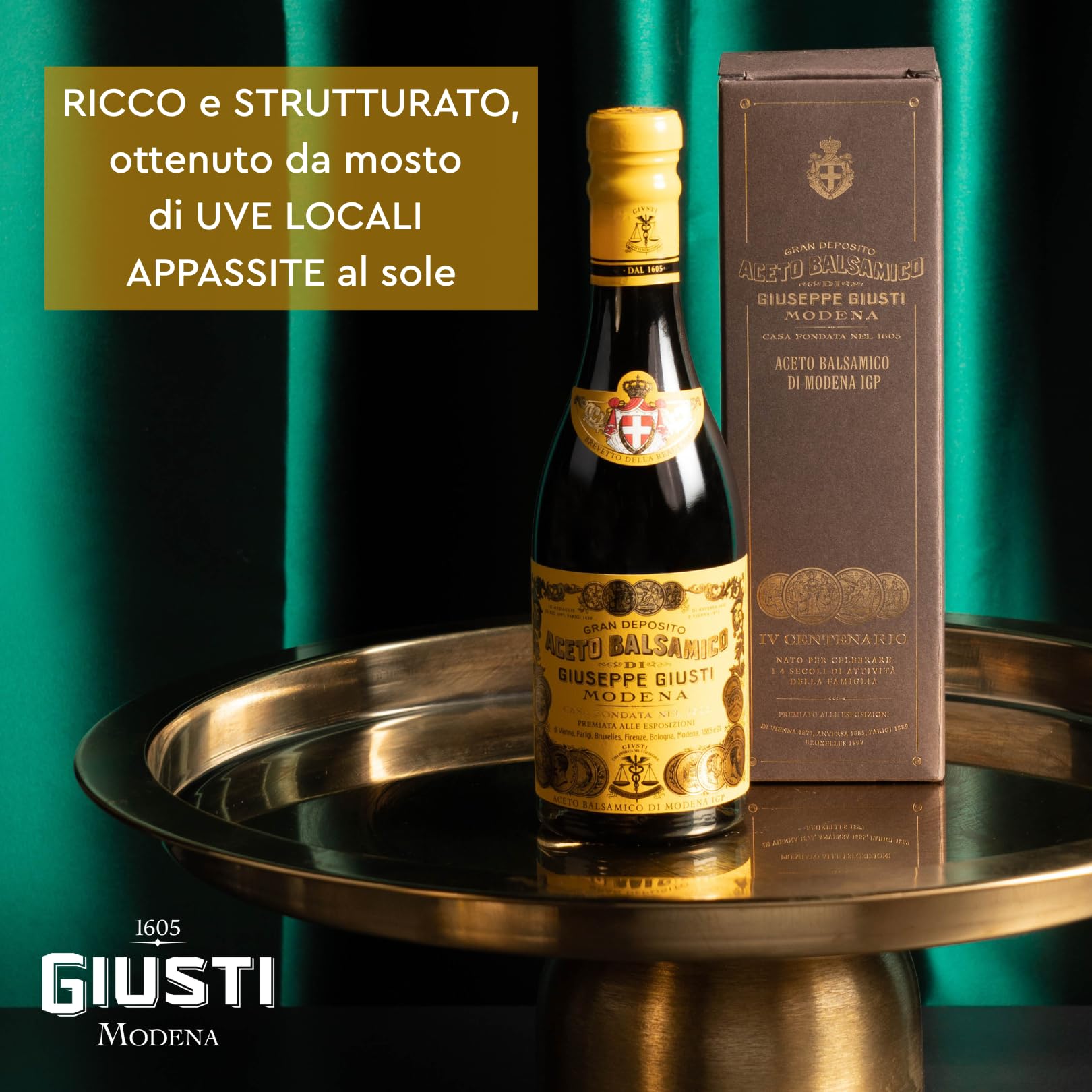Giusti - Aceto Balsamico di Modena IGP 4 Medaglie d'oro - Champagnotta 250ml con astuccio