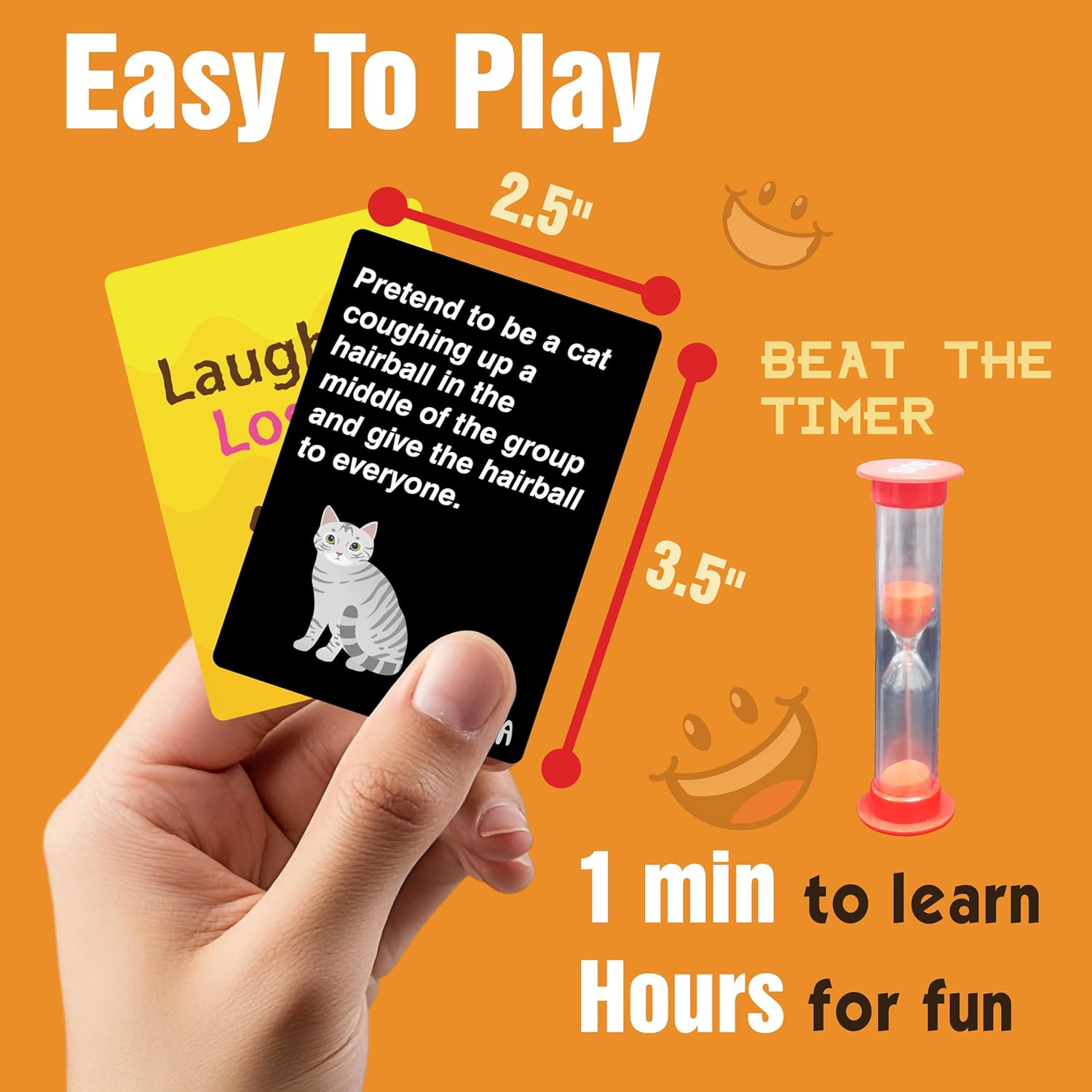 Laughers Losers Funny Hilarious Silly Party Card Game for Teens and Adults, 150 Prompt Cards Games for Family Game Nights, Graduation Gifts, Gatherings, & Parties Ages 14+