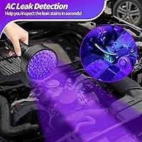 Vista 2 de Detector de fugas de tinte UV para aire acondicionado, kit de herramientas de detección de fugas de tinte UV de CA para auto, 68 LED A/C, detector