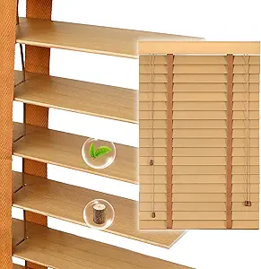 2" Slats Wood Blinds for Indoor Windows, Custom Wood Window Blinds, Wooden Venetian Horizontal Blinds & Shades for Indoor Windows, Office, Living Room, Bedroom