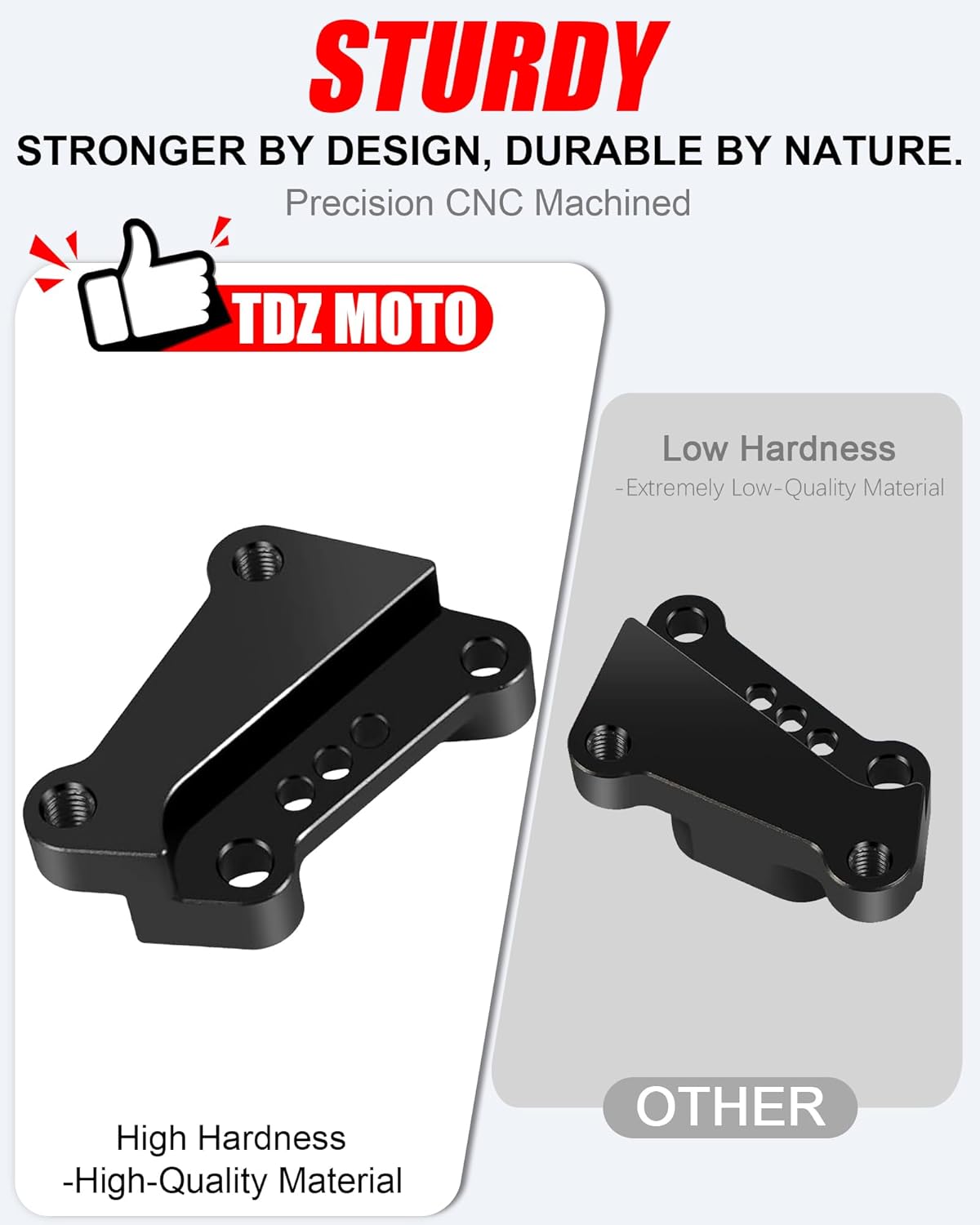 Brake Caliper Extension Brackets 13" Rotors for Harley Bagger, Touring, Street Glide, Road King, Electra Glide, Road Glide, 2008-2024 (Left & Right)