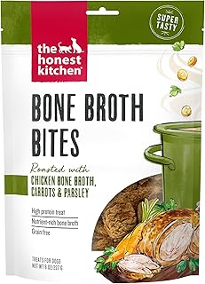 The Honest Kitchen Bone Broth Bites: Roasted with Chicken Bone Broth & Carrots, 8 oz Bag