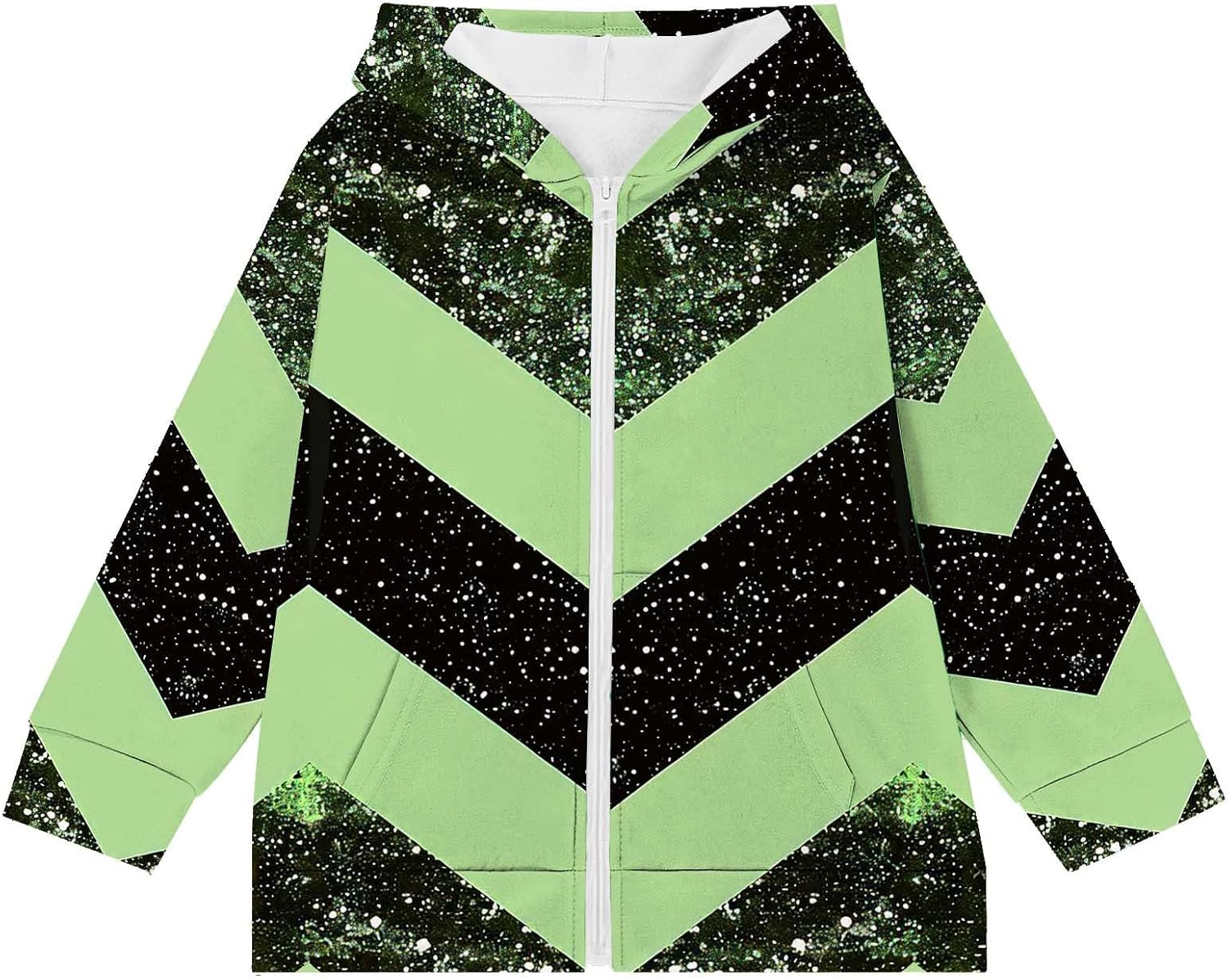 Zipper Up Hoodies for Girls and Boys Color Block Long Sleeve Outwear Loose Fits Children Fall Jacket 4-12 Years