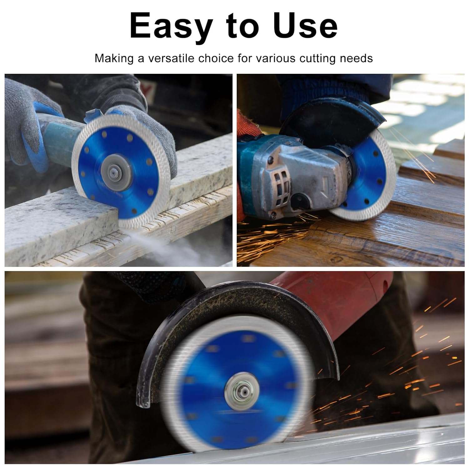 20Pcs 4-1/2 inch Diamond Blades for Grinder, 4.5" Super Thin Diamond Saw Blades, Tile Saw Blade Diamond Grinder Blade for Cutting Porcelain Tiles Marbles Ceramics Glass Jade (Blue)