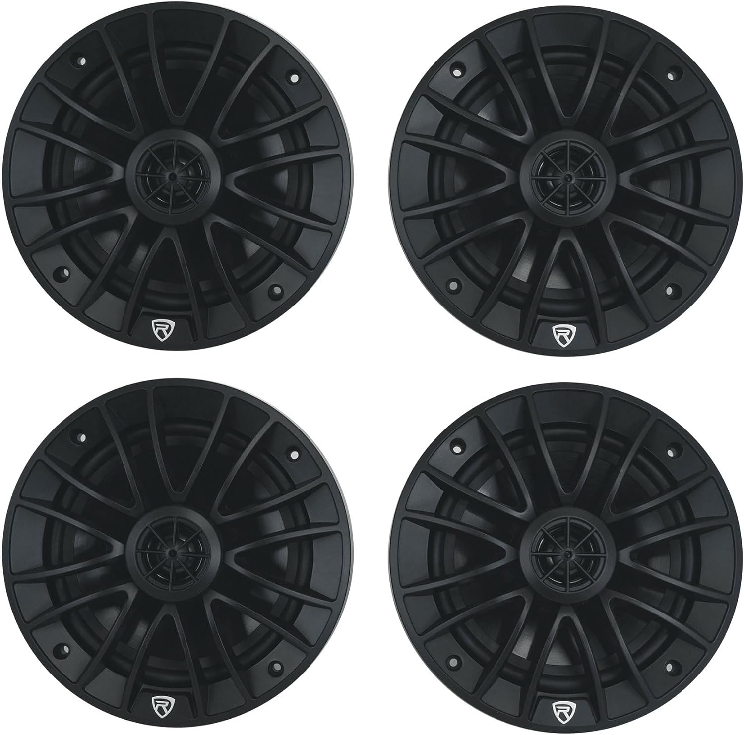 Rockville RM-PREMIUM-65 Black 6.5" Marine Boat Speakers, 600W Peak/150W RMS, 4-Ohm, Crisp Audio, Waterproof Design, High-Power Handling for Boats and Outdoor Vehicles, 4-Piece
