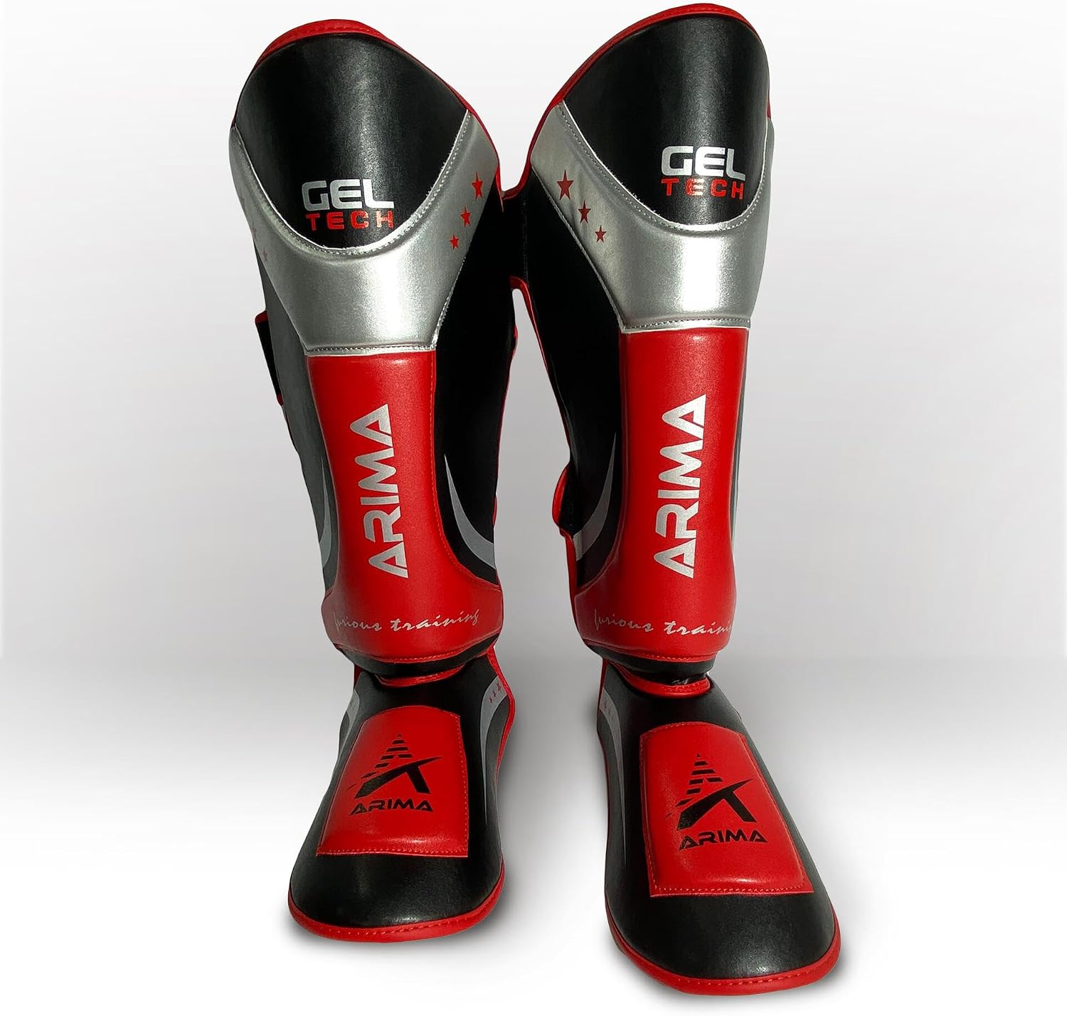 Martial Arts Shin Guards for Kickboxing, Muay Thai, MMA, and Sparring - Durable PU Leather with High-Density Padding - Adjustable Straps for Men, Women, Youth