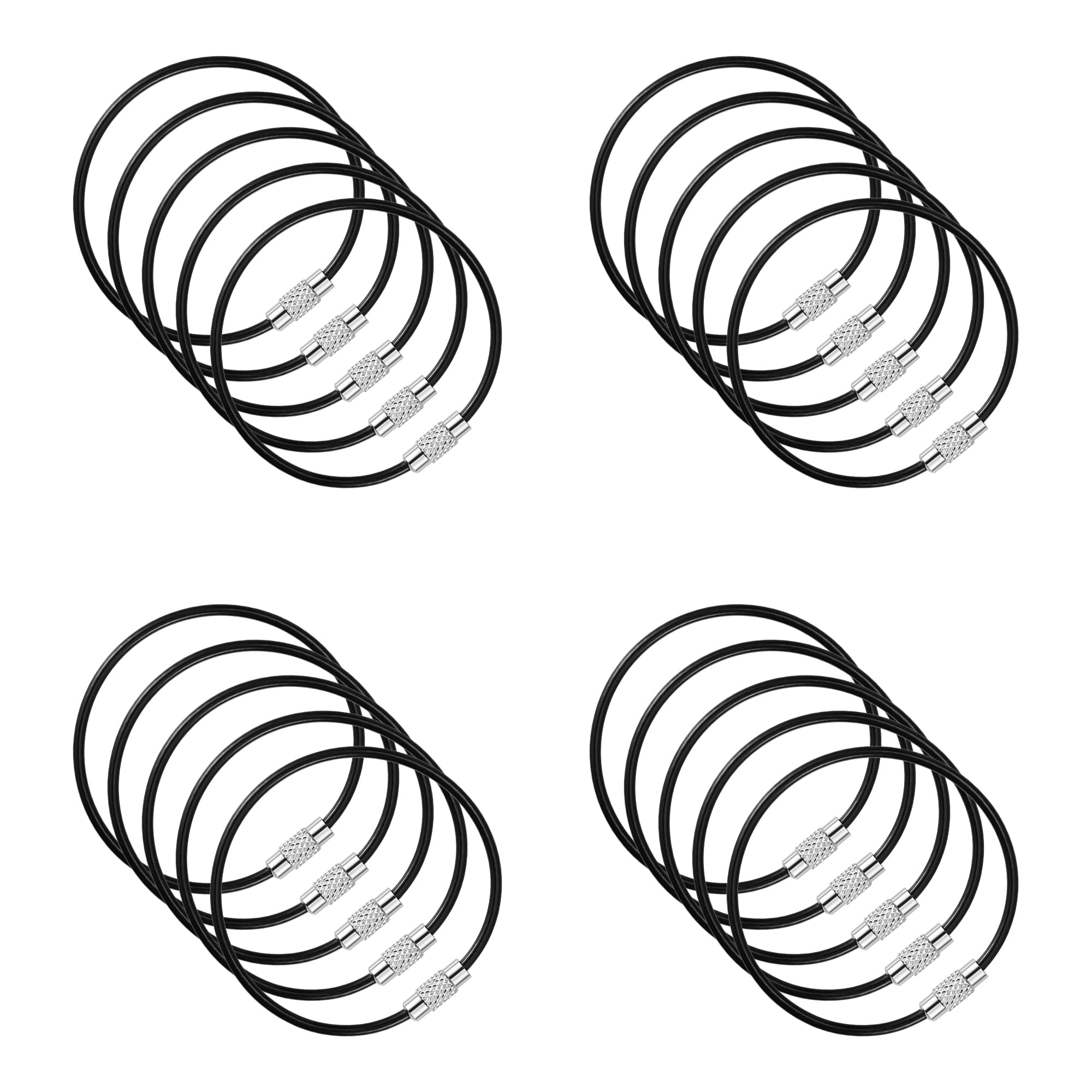 Steel Wire Keychain Plastic Coated Metal Key Ring Loop Luggage Tags Loops 2mm Twist Barrel 5 9 in