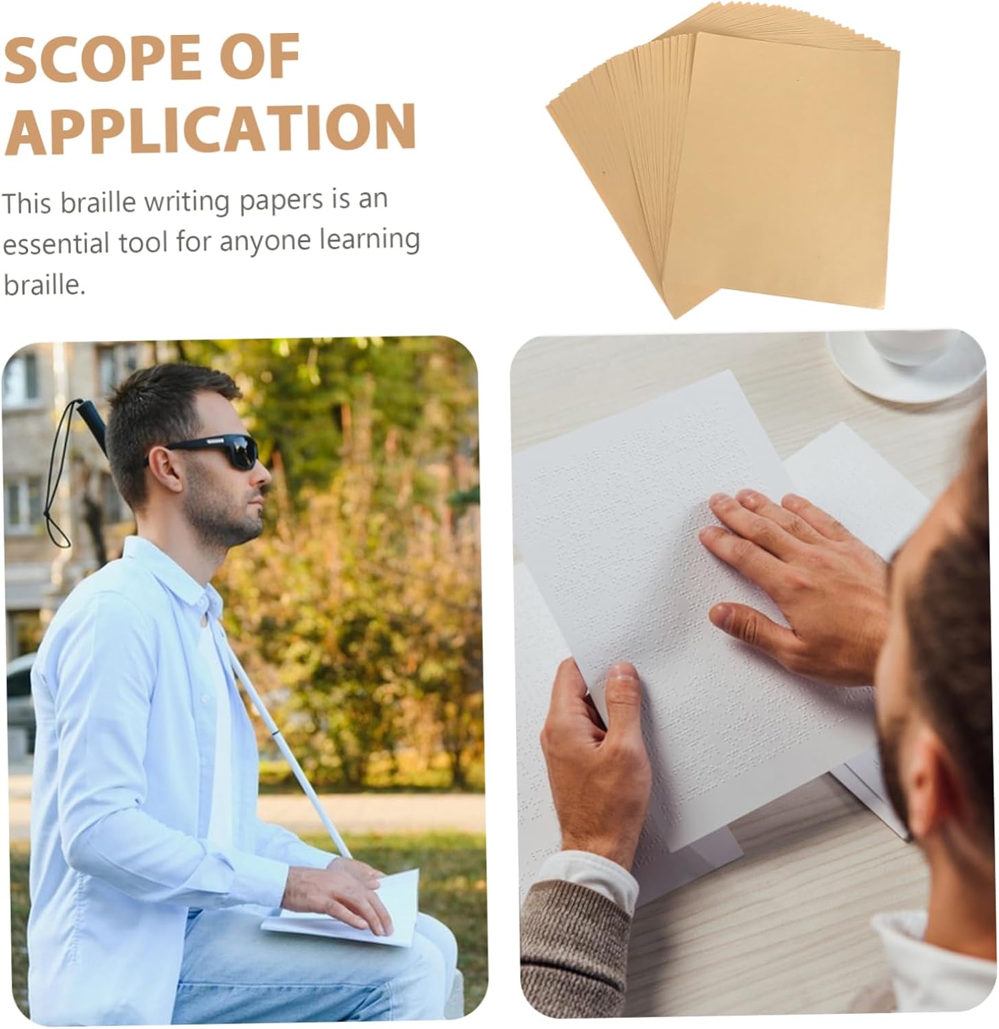 Generic 30pcs Braille Writing Paper for Blind Individuals Precision Braille Practice Sheets Handwriting Tools Supplies