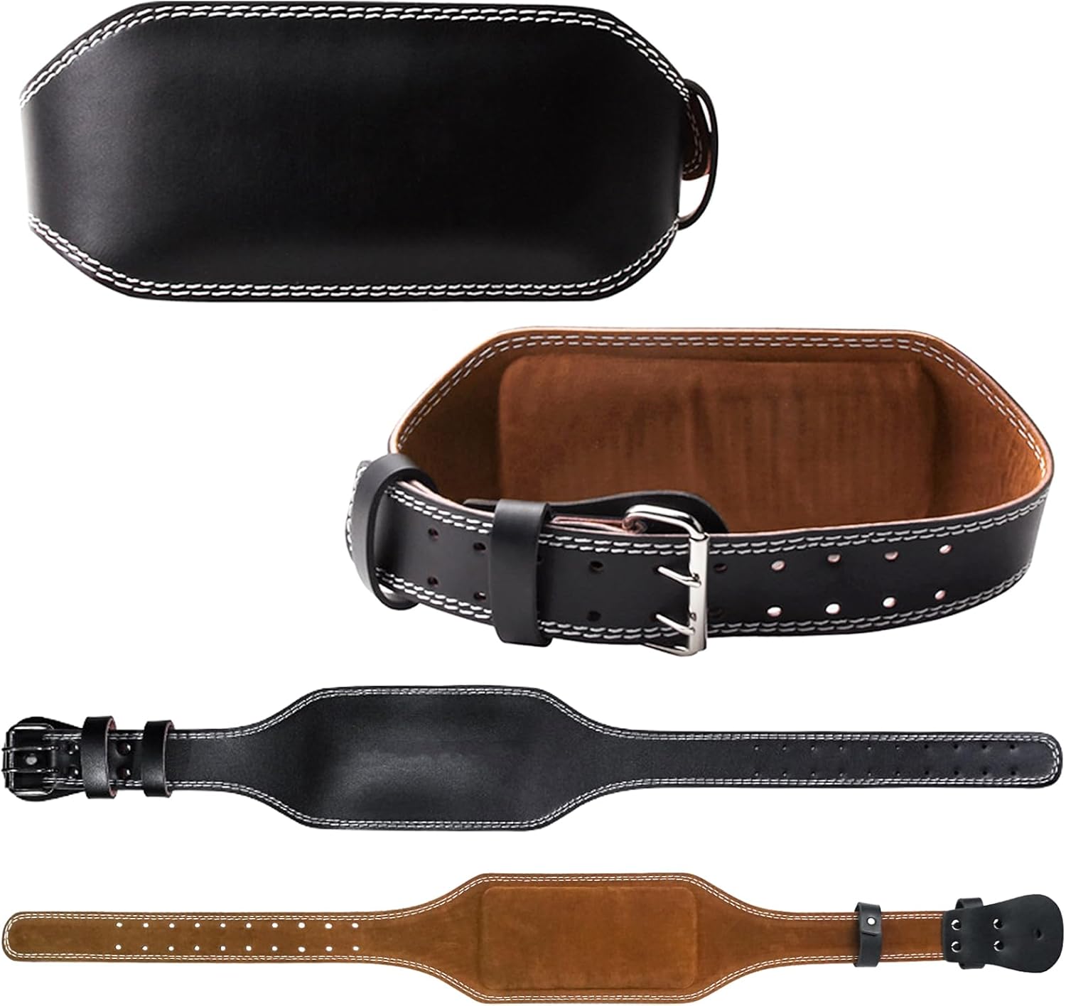 Luwint Weight Lifting Belt, 5.9" Wide PU Leather Belt with Lower Back Support, Gym Bodybuilding Belt with Lifting Straps for Powerlifting & Weightlifting - Image 2